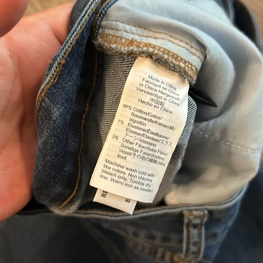 MADEWELL STRETCH DENIM PEGGED MINI SKIRT WITH RAW HEM SIZE 29